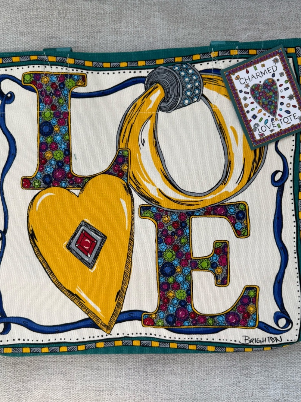 Brighton Charmed Love Canvas Tote Bag NWT! - Picture 3 of 5